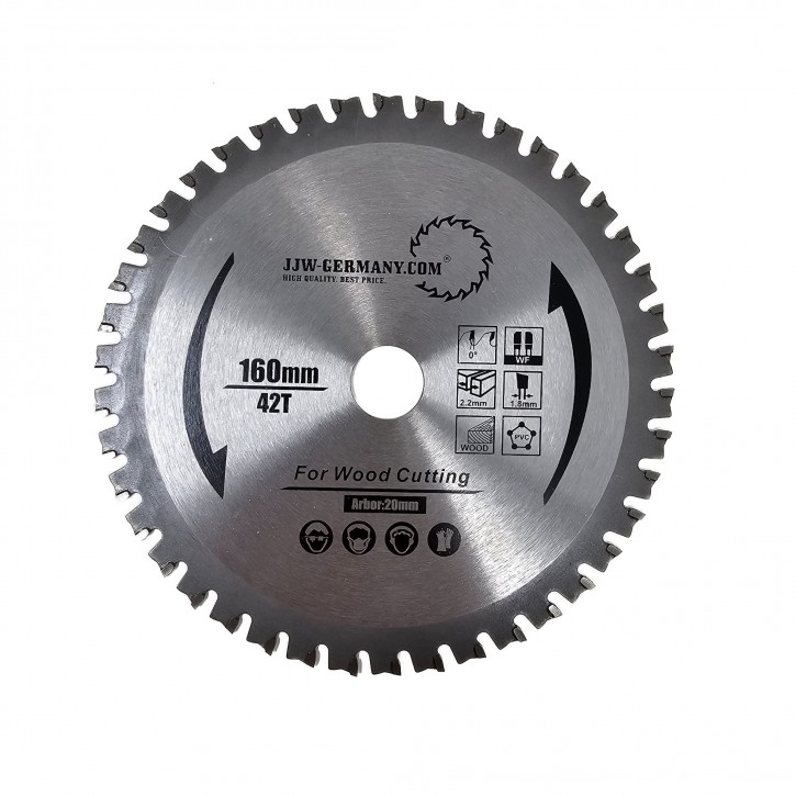 HM - Kreissägeblatt 160 x 2,2 x 20 Z= 42 WF WZ, für Alu/Metall/PVZ/Holz