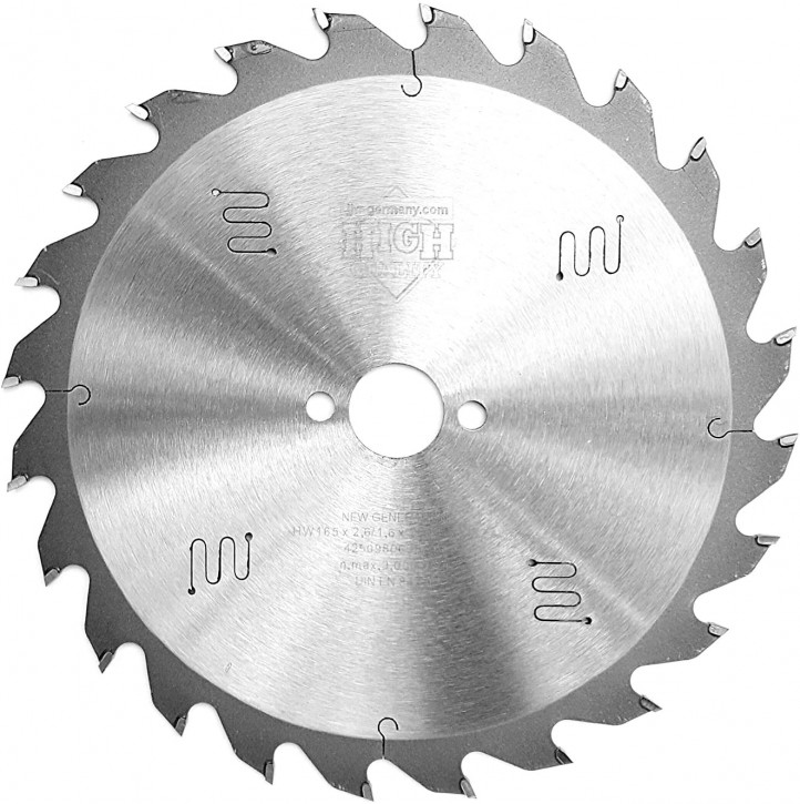 HM - Sägeblatt 165 x 20 mm 24 HM-Zähne WZ Industriequalität nach DIN EN 847-1