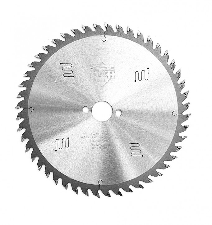 HM - Sägeblatt 165 x 2,6 x 20 mm mit 48 HM-Zähnen WZ, Industriequalität nach DIN EN 847-1