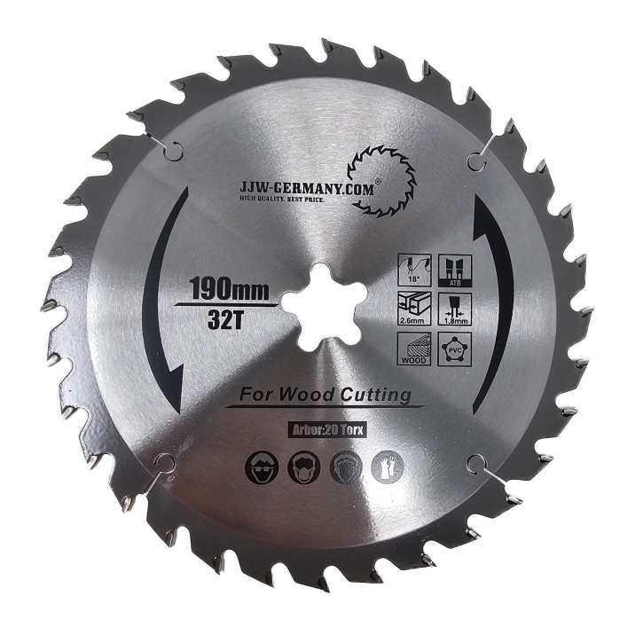 HM – Kreissägeblatt Hanna 190 x 2,6 x 20 TORX Z= 32 WZ für Festo Festool Precisio CS 50