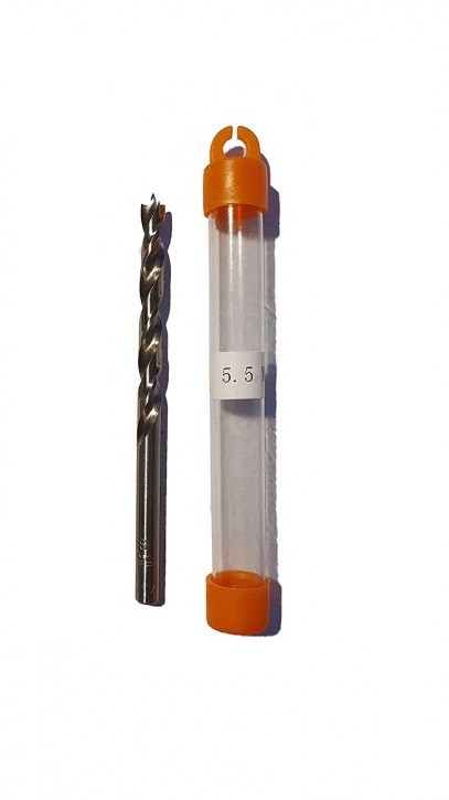 HSS-G Präzisions-Holzbohrer Spiralbohrer D= 5,5 mm mit Zentrierspitze