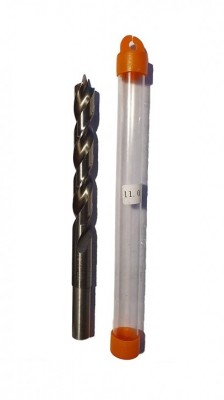 2 St. HSS-G Präzisions Holzbohrer Spiralbohrer (D= 11,0 mm) mit Zentrierspitze, Schaft 10 mm