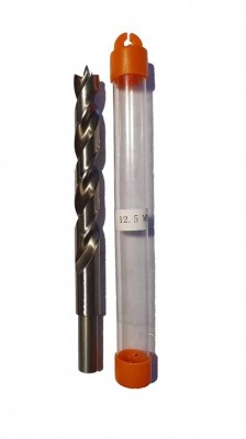 2 St. HSS-G Präzisions Holzbohrer Spiralbohrer (D= 12,5 mm) mit Zentrierspitze, Schaft 10 mm